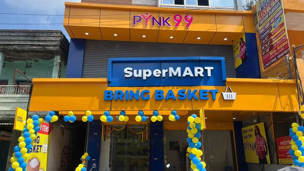 BringBasket SuperMART storefront sign