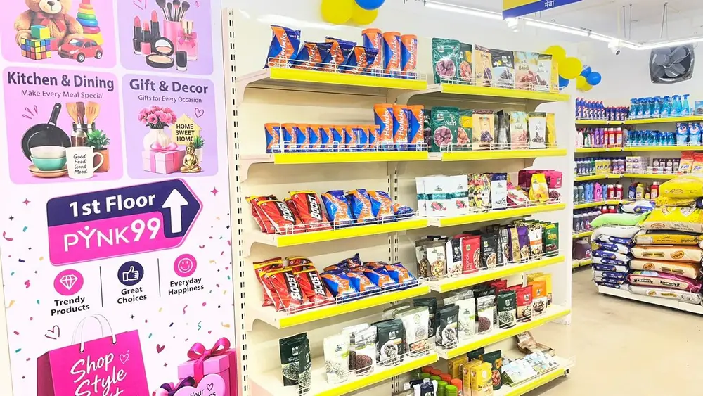 Dry fruits and health drinks shelves